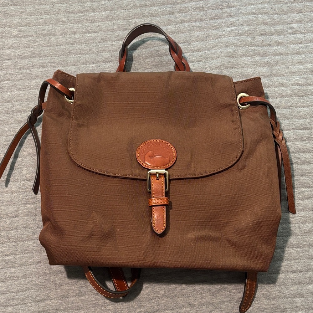 Dooney & Bourke Tan Backpack with Leather Details